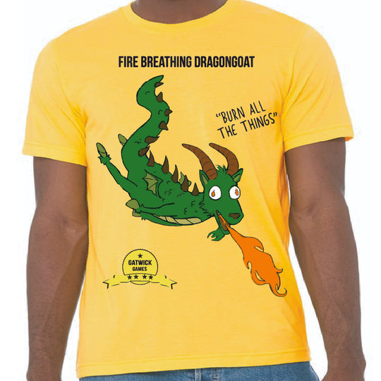 Fire Breathing Dragongoat T-shirt Yellow